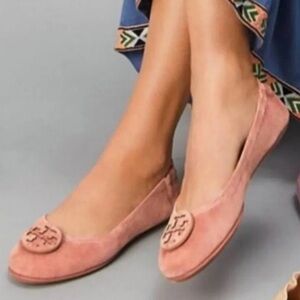 Brand new without box! Tory Burch Minnie travel ballet flats in malva suede